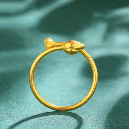 French Trendy Lotus Open Ring