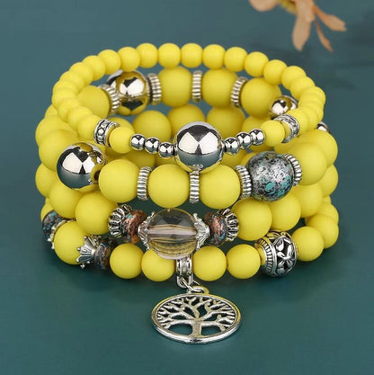 Bohemia Tree Of Life Beaded Bracelet Set