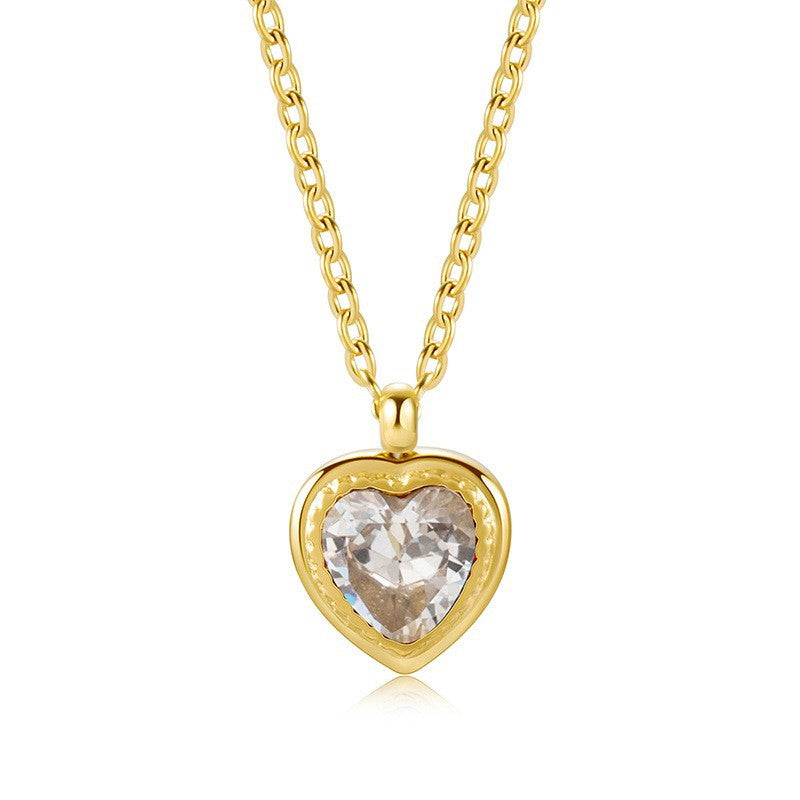 Golden Halo Heart Shape Pendant Necklace