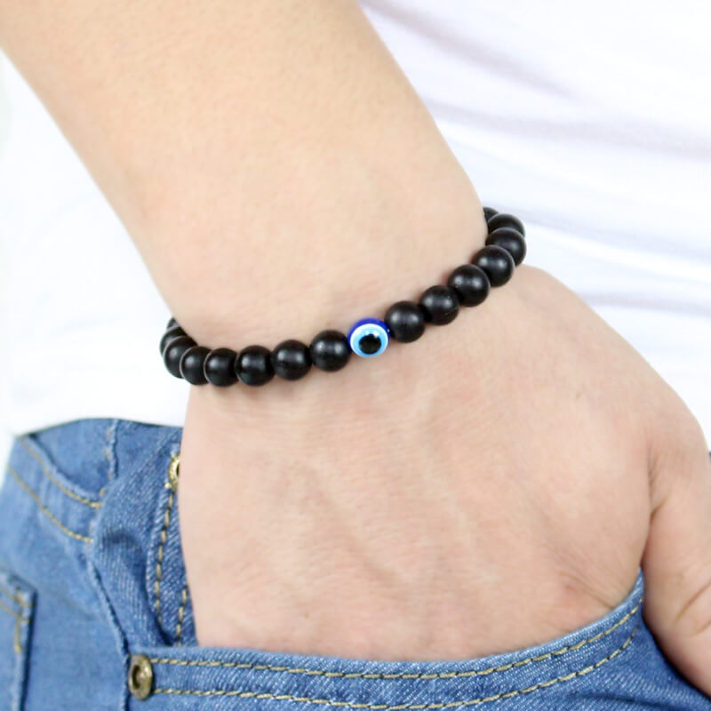 Black Bracelet Fashion Glasses Pupil Bead Bracelet