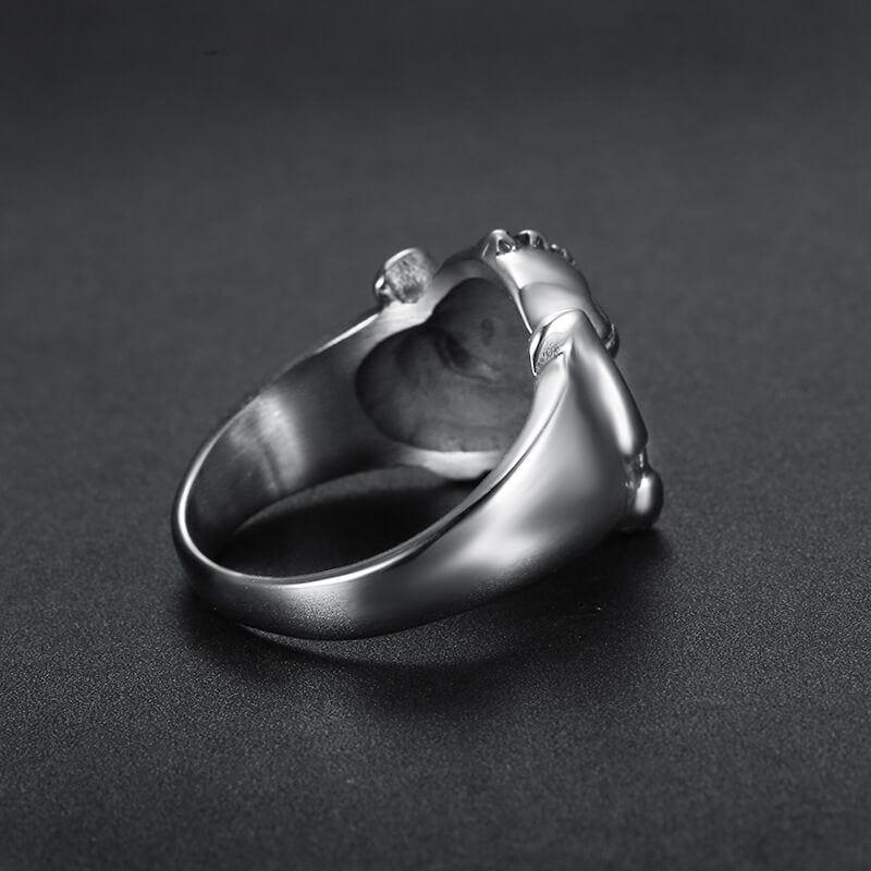 Stainless Steel Ring for Men with Little Skull