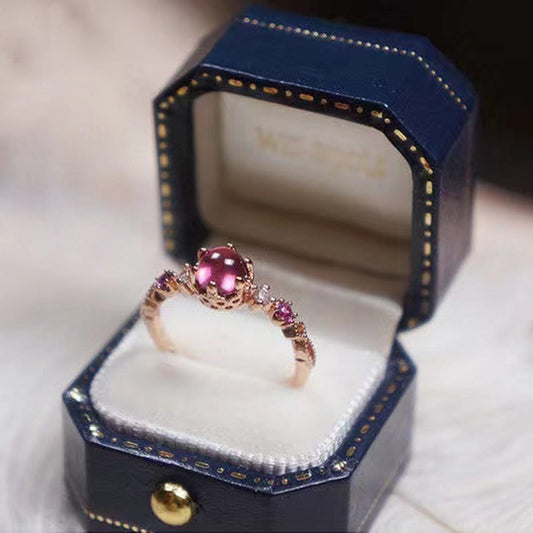 Garnet Engagement Wedding Ring