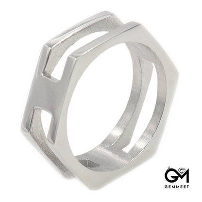 Irregular Polygon Polychromatic Ring for Men