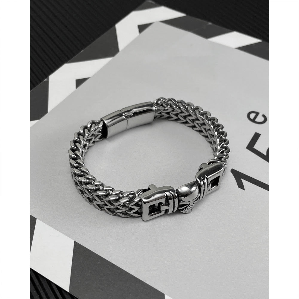 Halloween Hiphop Skull Totem Titanium Steel Bracelet