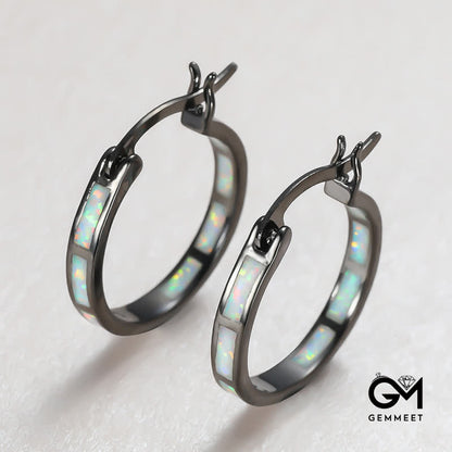 Creative Round Color Opal Earrings