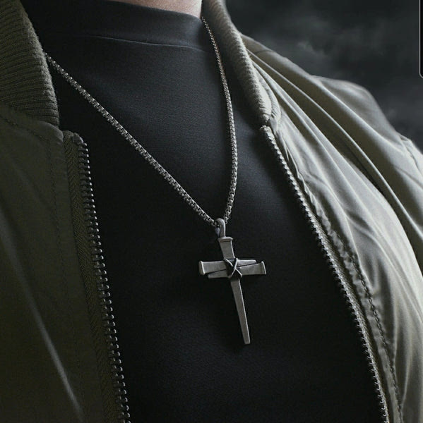 Stainless Nail Cross Necklace