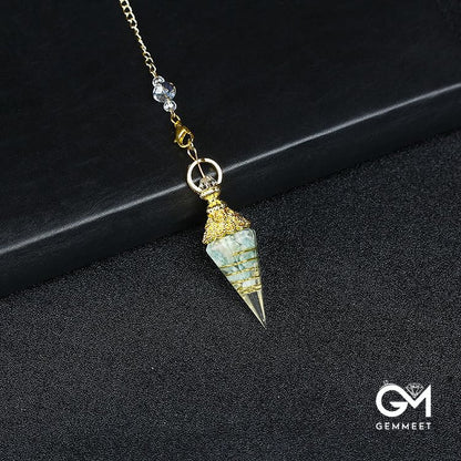 Crystal Resin Hexagonal Pyramid Pendulum