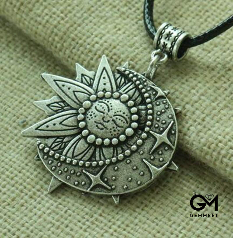 Solar and Celestial Mandala Flower Necklace