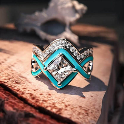 Turquoise Ocean Wave Ring