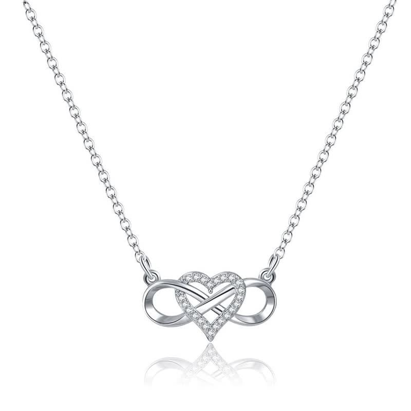 Infinity Heart Gold Plated Zircon Necklace