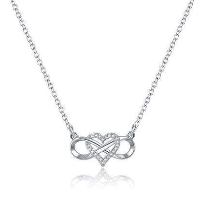 Infinity Heart Gold Plated Zircon Necklace