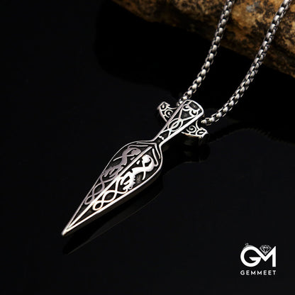 Viking Sword Spear Stainless Steel Necklace