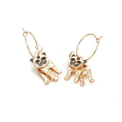 Halloween Exaggerated Creative Paint Cat Earrings Retro Animal Earrings Female Personality Earrings