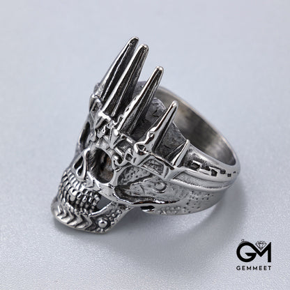 Crown Skull Titanium Steel Men's Ring