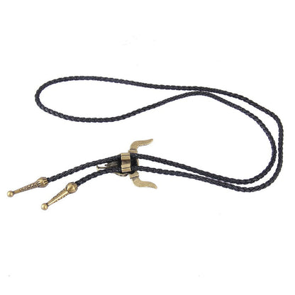 Cowboy Leather Necktie Western Necklace