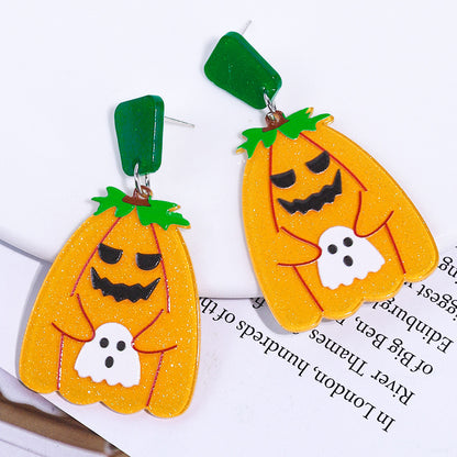 Halloween Pumpkin Devil Ghost Acrylic Earrings