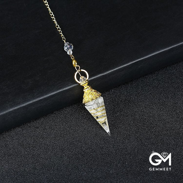 Crystal Resin Hexagonal Pyramid Pendulum