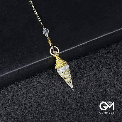 Crystal Resin Hexagonal Pyramid Pendulum