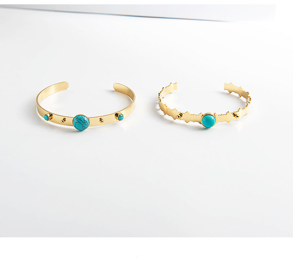 Bohemia Minimalism Turquoise Bangle Bracelet