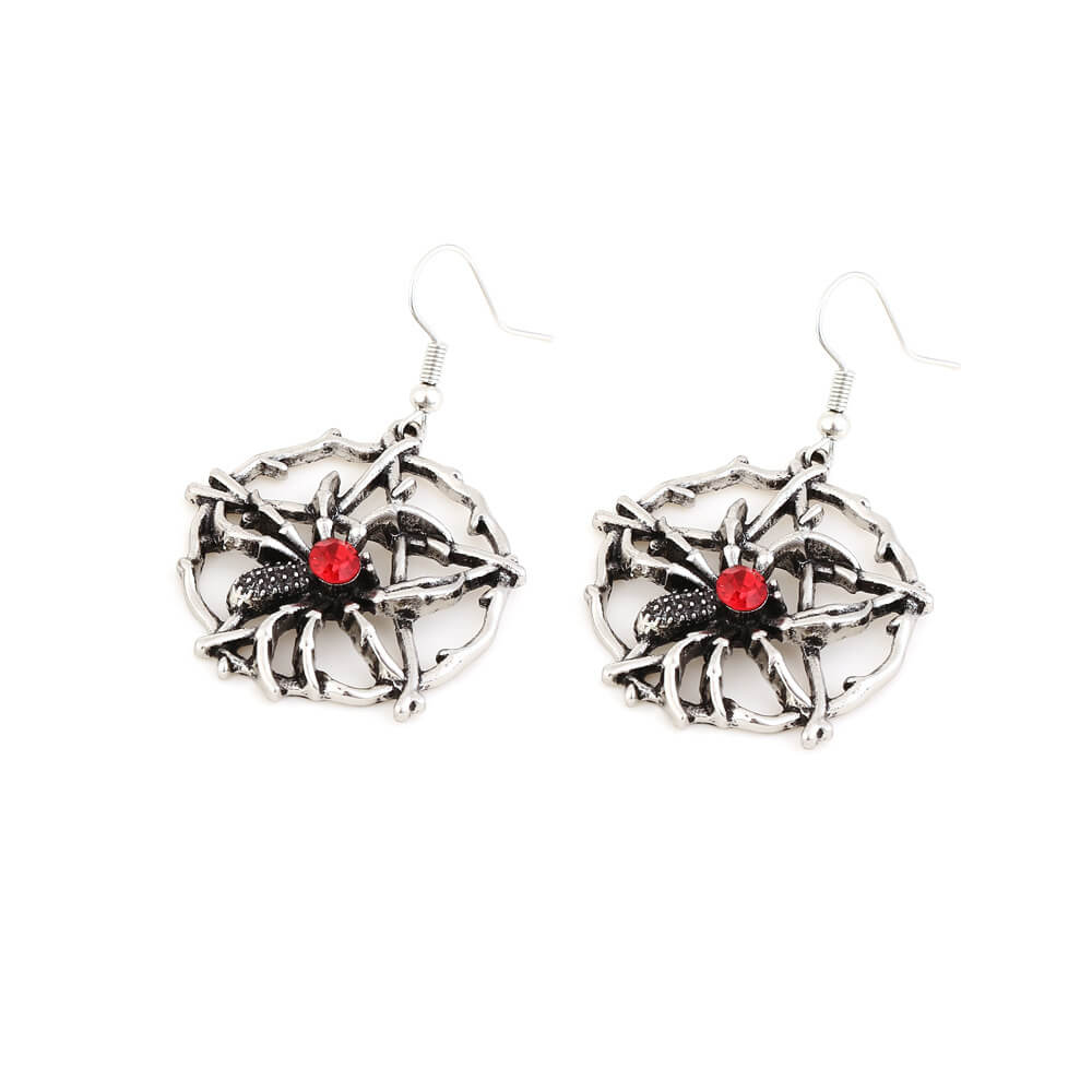 Halloween Animal Earrings Vintage Alloy Zirconia Spider Earrings