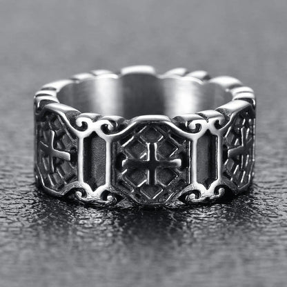 Christian Jesus Stainless Steel Cross Ring