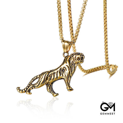 Stainless Steel Zodiac Tiger Necklace