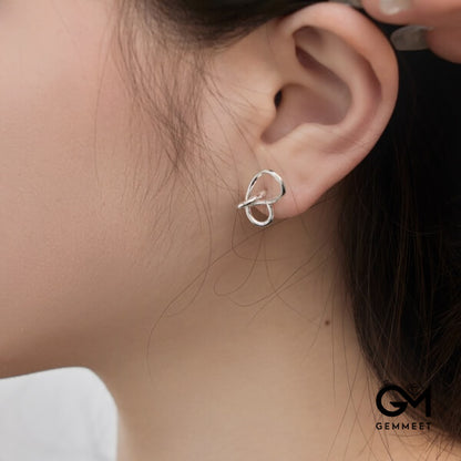 S925 Sterling Silver Hand Woven Stud Earrings