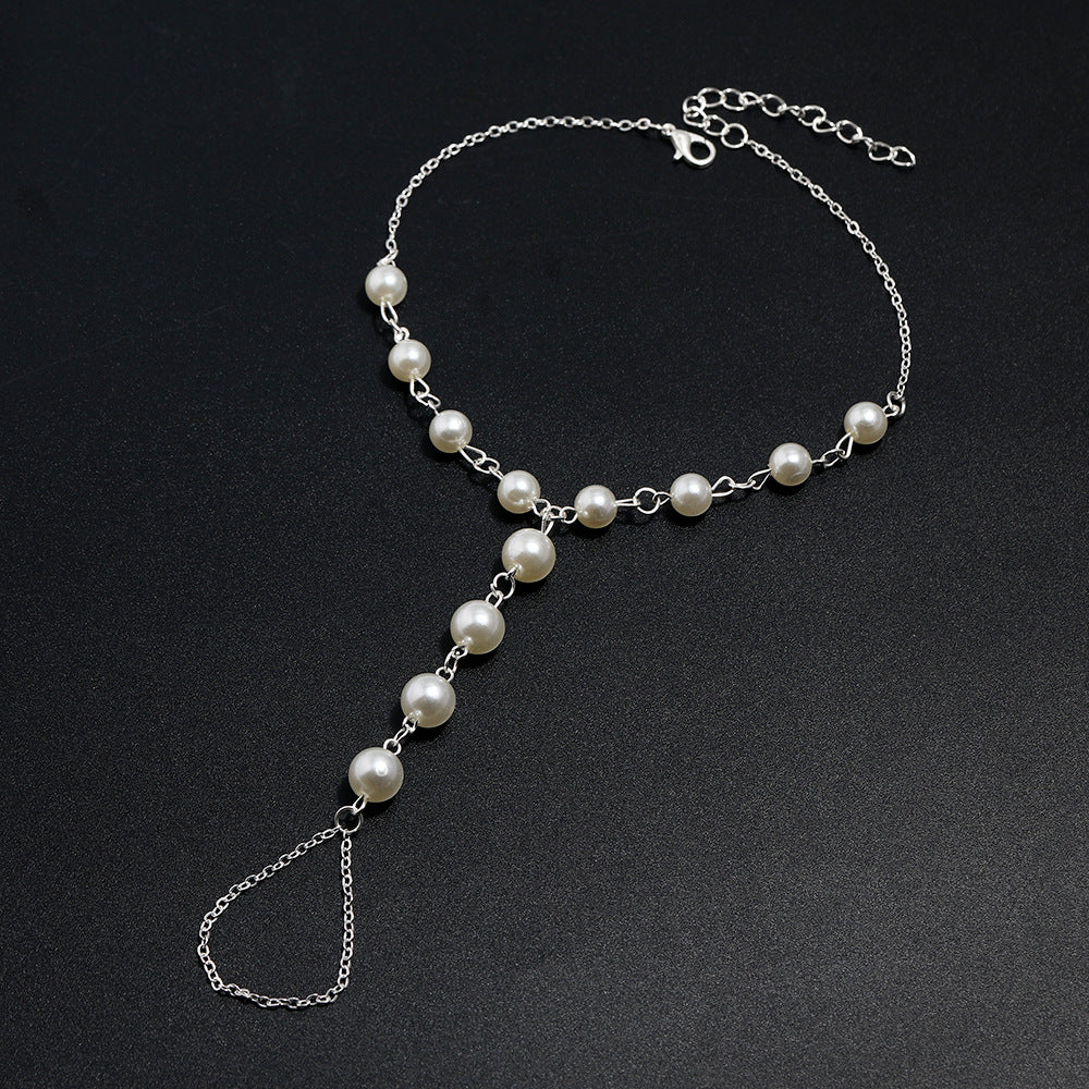 Bohemia Beach Organic Pearl Chain Anklet