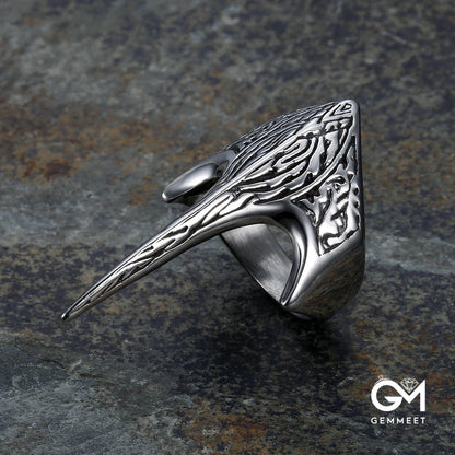 Special-shaped Carved Armor Titanium Steel Ring