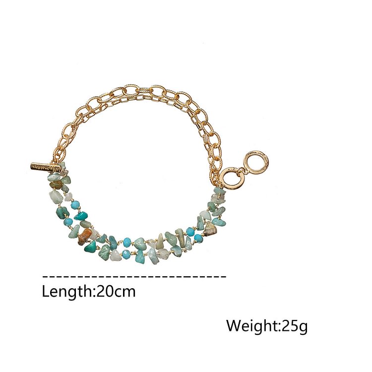 Amazonite Double Layer Alloy Bracelet