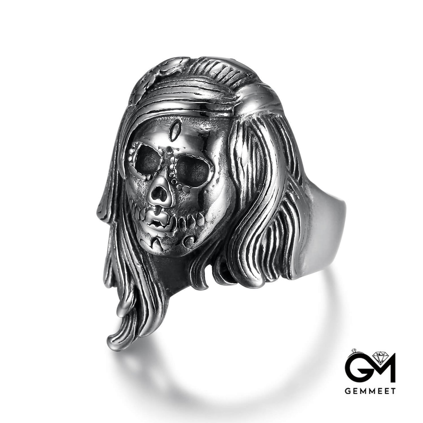 Gothic Skull Beauty Titanium Steel Ring