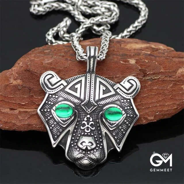 Retro Viking  Sacred Bear Necklace