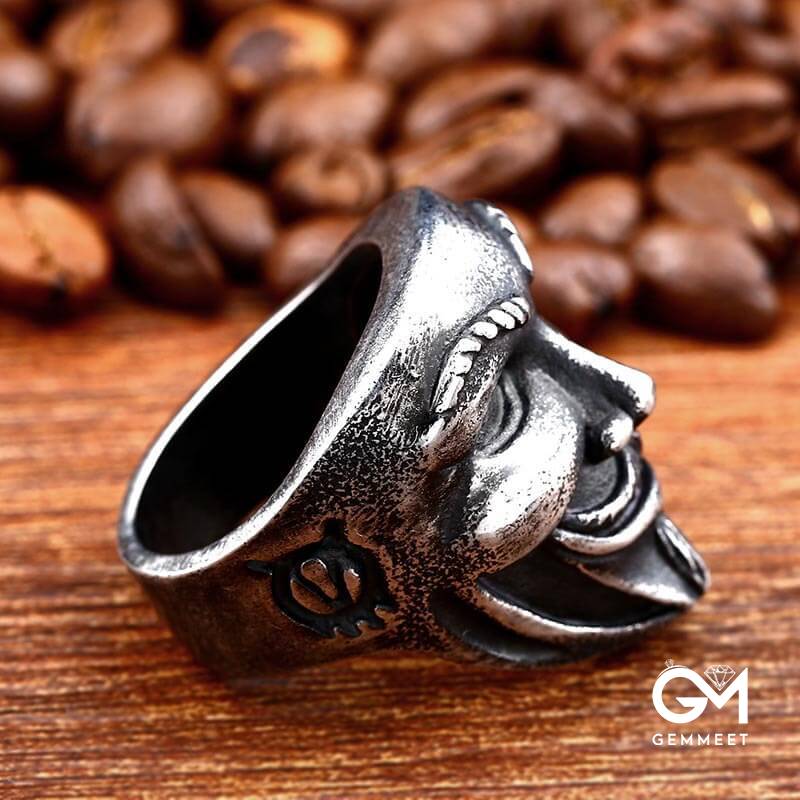 Retro Vendetta Joker Mask Titanium Steel Ring