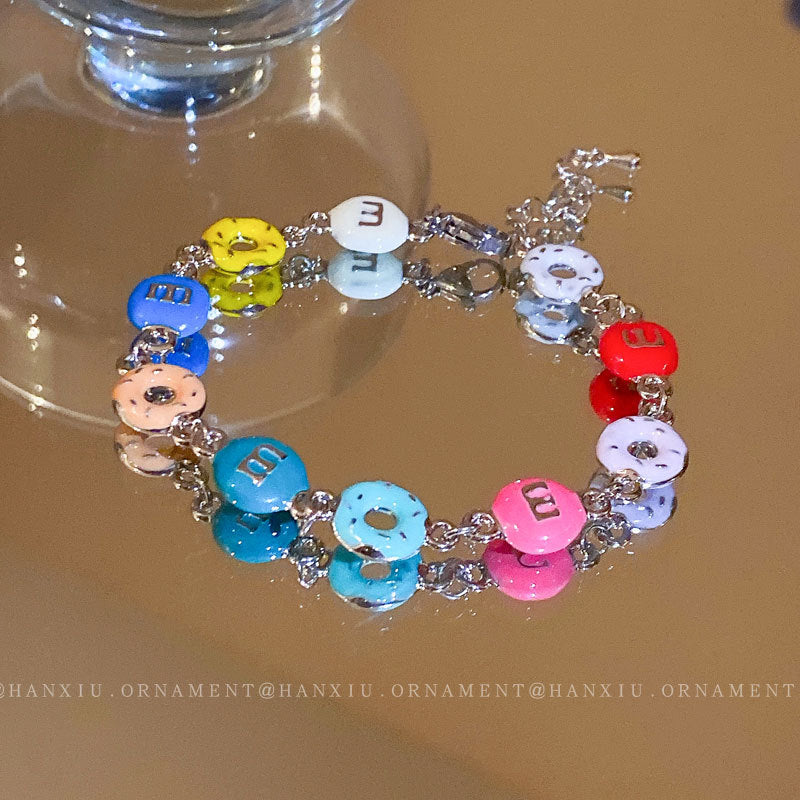 Colored Alphabet Doughnut Bracelet