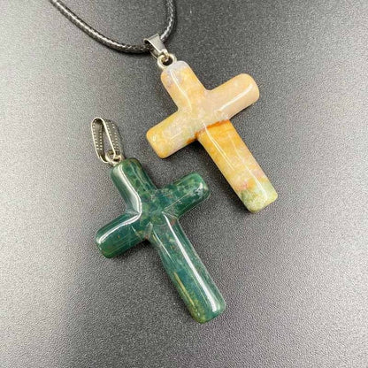 Colour Crystal Cross Healing Pendant