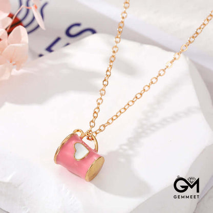 Creative Cute Colorful Heart Cup Necklace