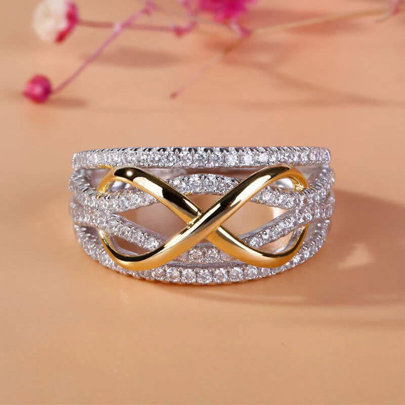 "Forever Yours" Love Infinity Bowknot Zircon Ring