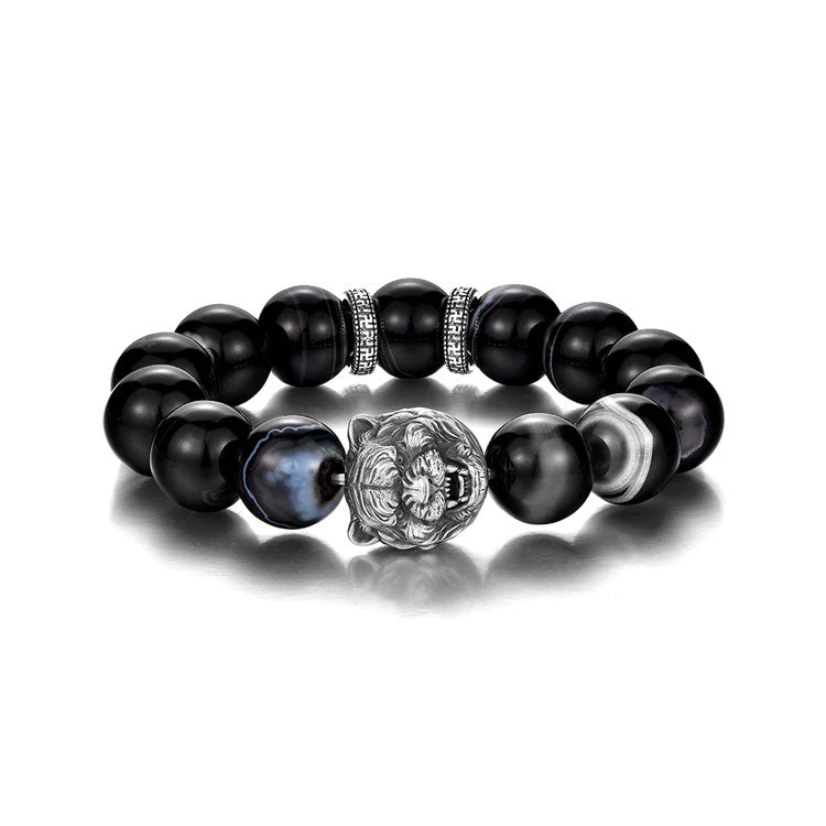 Sterling Silver Obsidian Tiger Bracelets