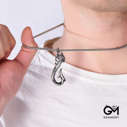 Titanium Wire Loop Fishhook Necklace