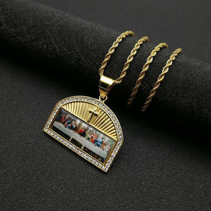 Hip Hop Jewelry Gold Plated Zirconia Thirteen Apostles Pendant