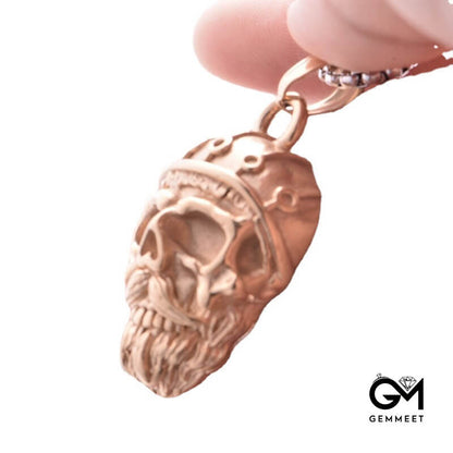 Titanium Steel Rocker Skull Pendant Necklace