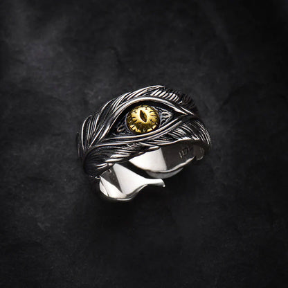 Eye Of God Sterling Silver High Street Vintage Feather Rings