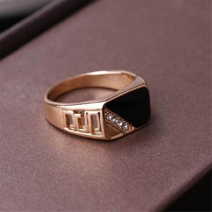 Classic Square Black Signet Ring