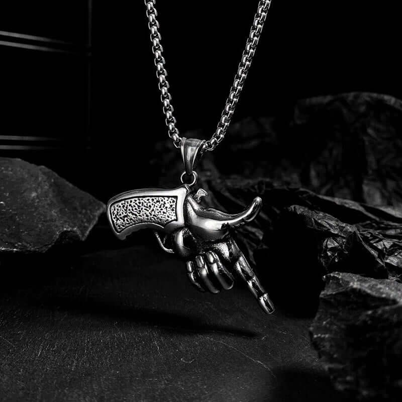 Men's Stainless Steel Pistol Necklace