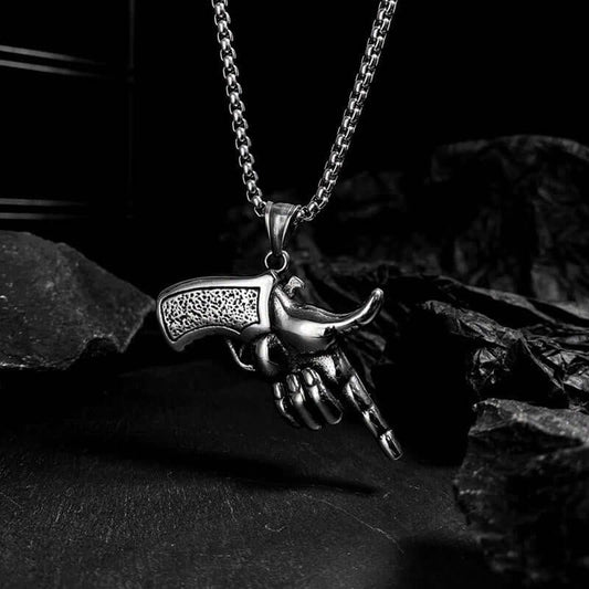 Men's Stainless Steel Pistol Necklace