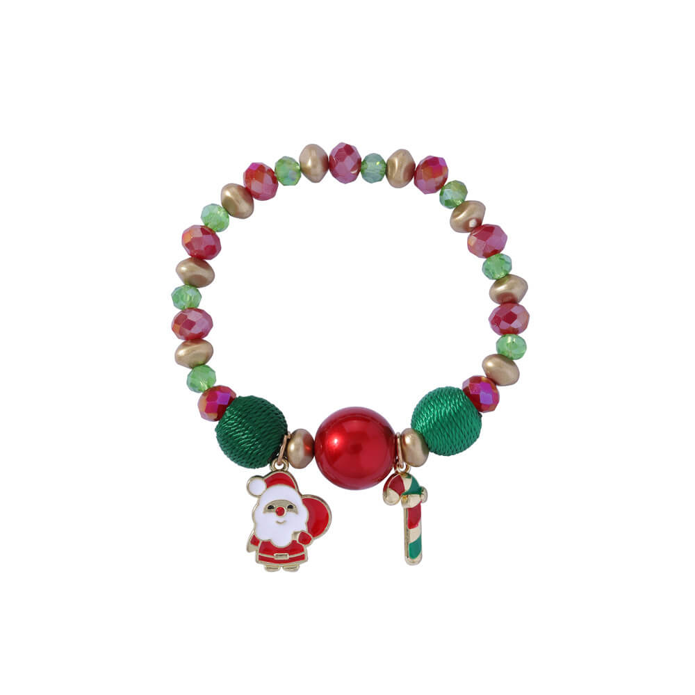 Christmas Bracelet Santa Snowman Colorful Candy Bead Bracelet