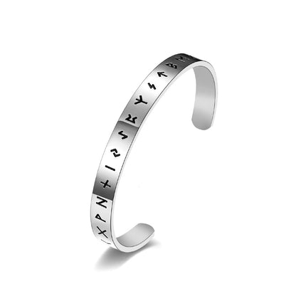 Pirate Norse Viking Text Stainless Steel Bracelet