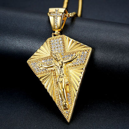 HIPHOP Jewelry Gold-plated Zircon Jesus Pendant