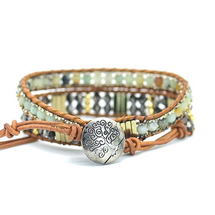 Amazonite Tree Of Life Balance Bracelet