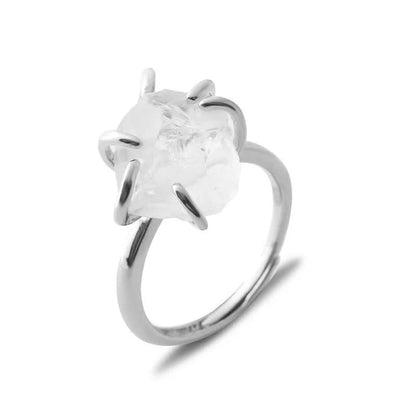 Six Claws Natural Crystal Adjustable Ring